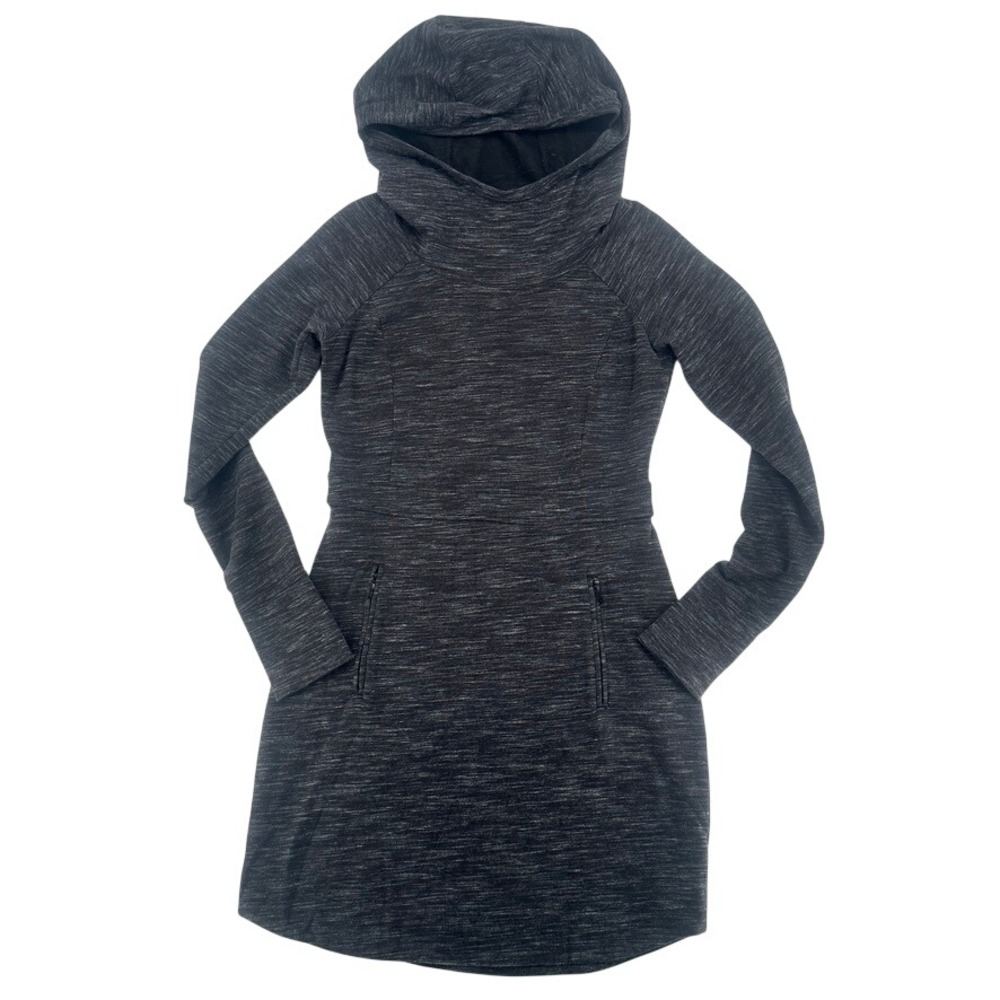 Athleta Hooded Sweatshirt Dress Charcoal‎ Gray Women's S Excellent
